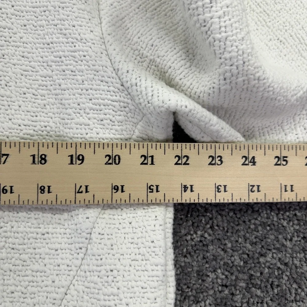 Maven Sweater Mens Large White Textured Knit Hooded Henley Pullover Casual